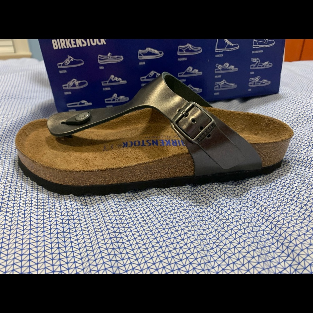 BRAND NEW Gizeh Birkenstock, metallic brown, S: 38